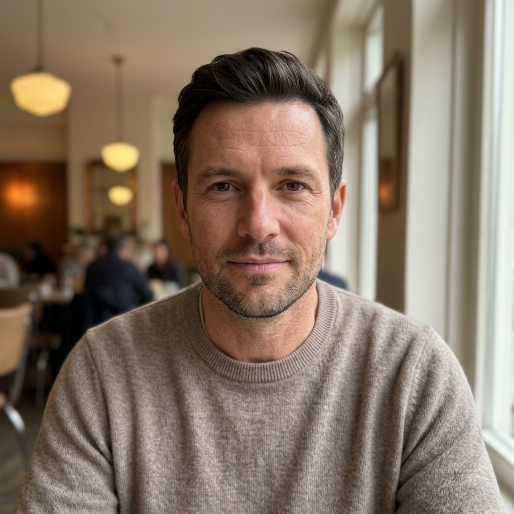 Portrait fictif de Paul Muller dans l’ambiance du café